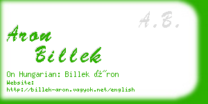 aron billek business card